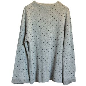 Tribal Jeans EUC gray with black dot sweater.  Petite small